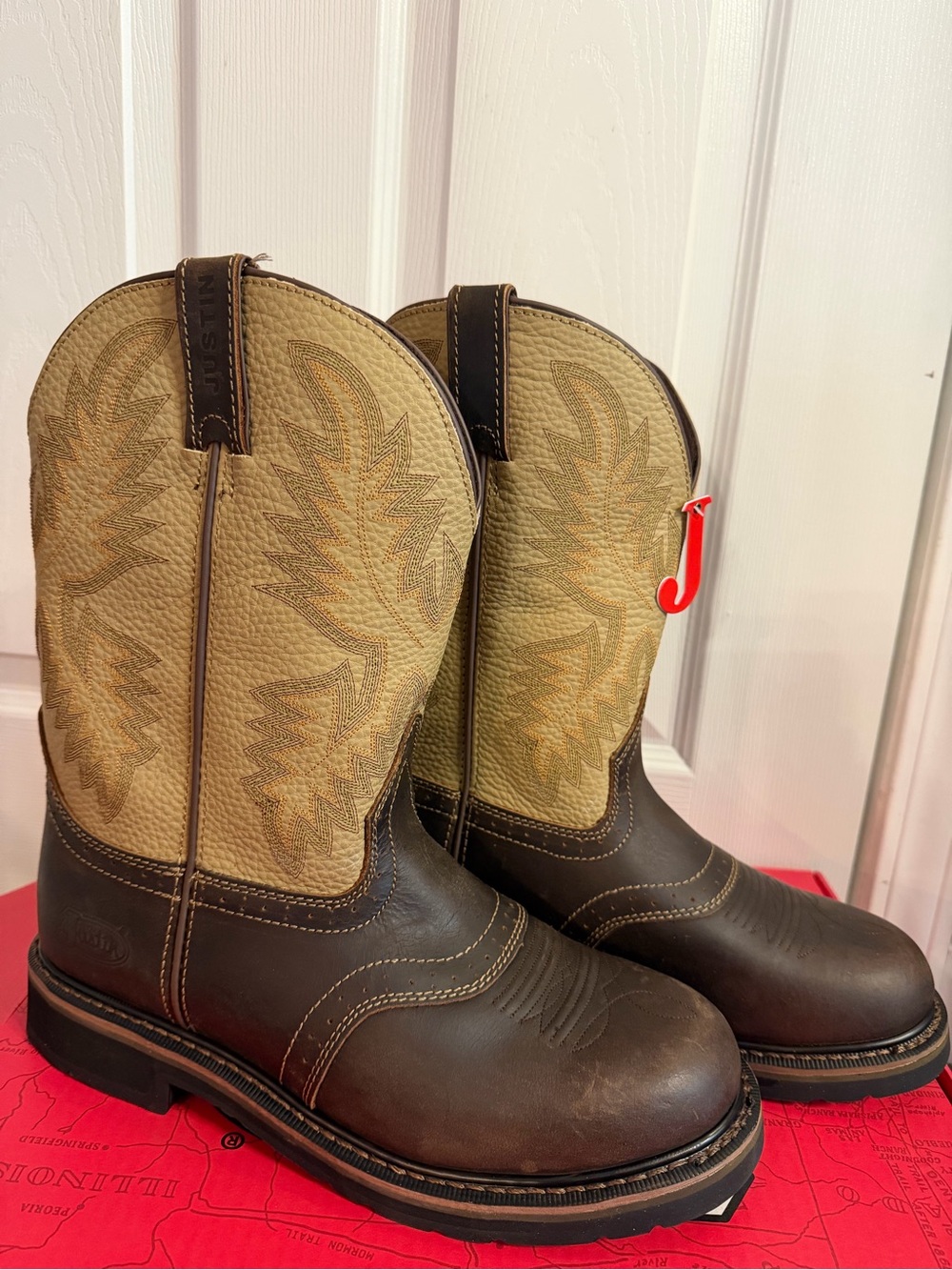 Justin Superintendent SE4660 Men's Pull-On Work Boots EH Slip/Oil 12D